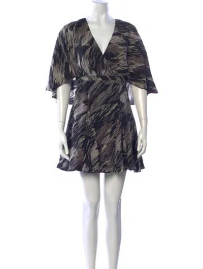 Pre-owned Halston Heritage Silk Mini Dress In Black