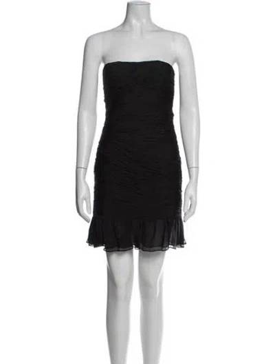 Pre-owned Halston Heritage Silk Mini Dress In Black