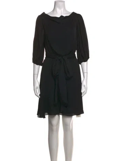 Pre-owned Halston Heritage Silk Mini Dress In Black