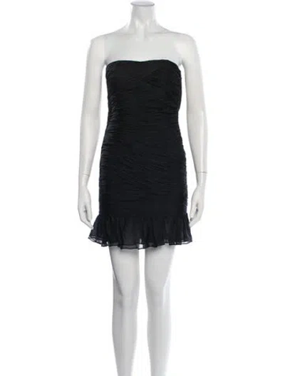 Pre-owned Halston Heritage Silk Mini Dress In Black