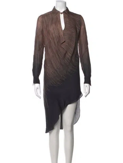 Pre-owned Halston Heritage Silk Mini Dress In Black/pink