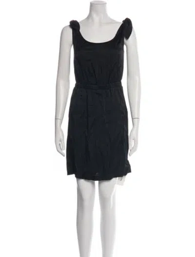 Pre-owned Halston Heritage Silk Mini Dress In Blue