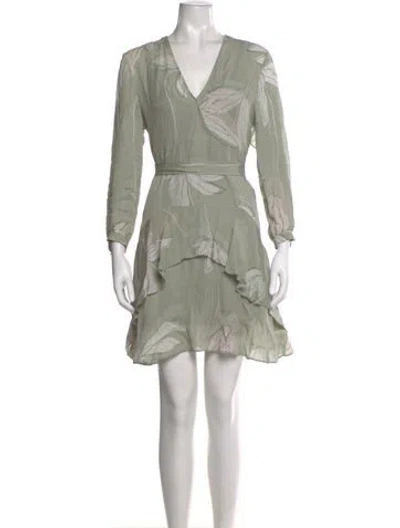 Pre-owned Halston Heritage Silk Mini Dress In Green