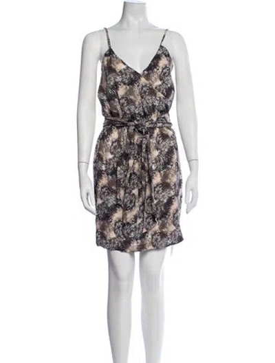 Pre-owned Halston Heritage Silk Mini Dress In Green