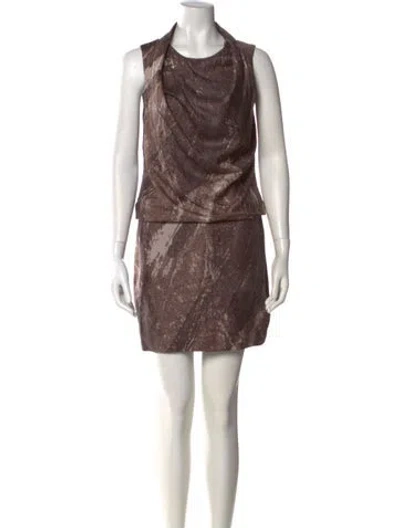 Pre-owned Halston Heritage Silk Mini Dress In Multi