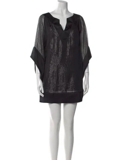 Pre-owned Halston Heritage Silk Mini Dress In Multi