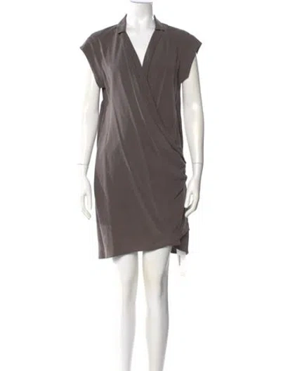 Pre-owned Halston Heritage Silk Mini Dress In Neutral
