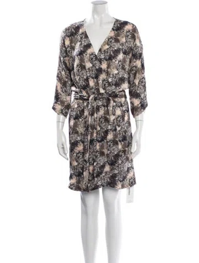 Pre-owned Halston Heritage Silk Mini Dress In Neutrals