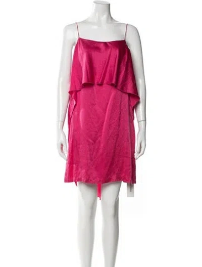 Pre-owned Halston Heritage Silk Mini Dress In Pink