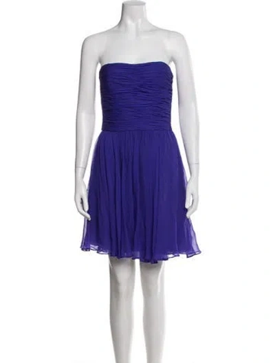 Pre-owned Halston Heritage Silk Mini Dress In Purple