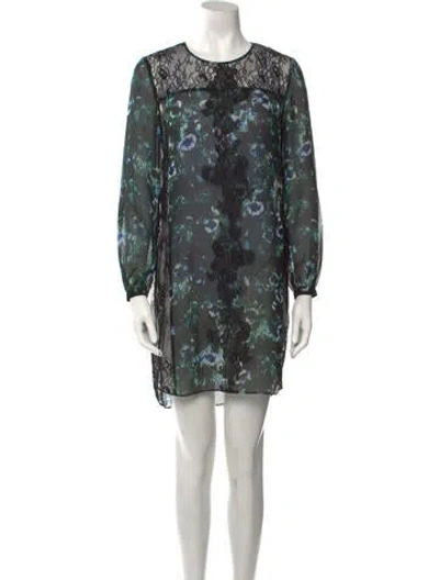 Pre-owned Halston Heritage Silk Mini Dress W/ Tags In Green