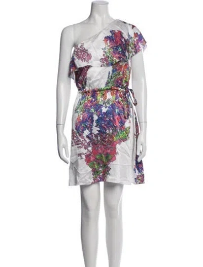 Pre-owned Halston Heritage Silk Mini Dress In White