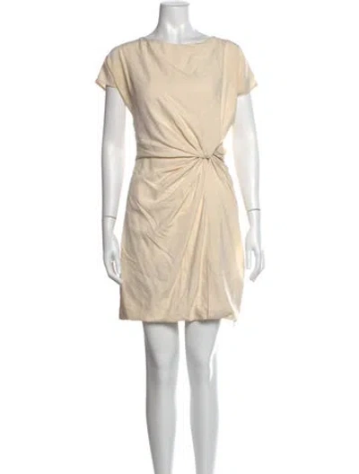 Pre-owned Halston Heritage Silk Mini Dress In White