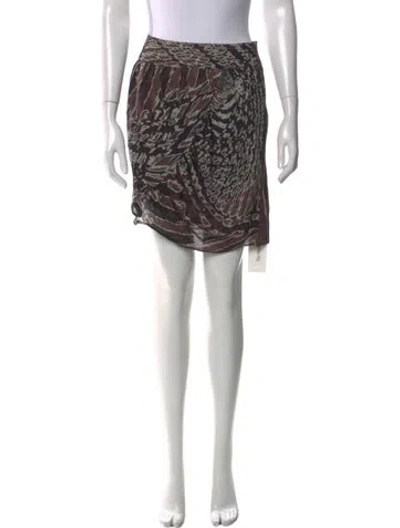 Pre-owned Halston Heritage Silk Mini Skirt W/ Tags In Brown