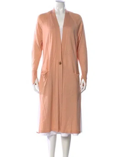 Pre-owned Halston Heritage Silk Open Front Sweater In Pink