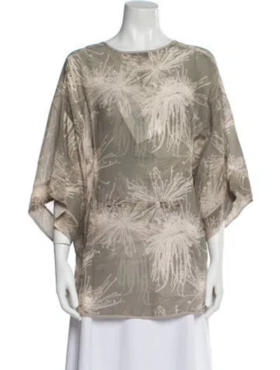 Pre-owned Halston Heritage Silk Printed Jacket W/ Tags In Multi