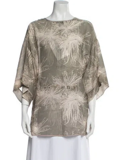 Pre-owned Halston Heritage Silk Printed Jacket W/ Tags In Multi