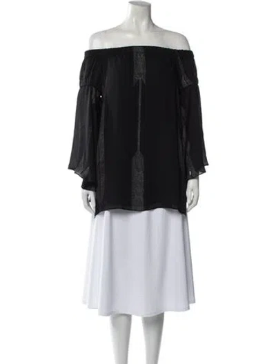 Pre-owned Halston Heritage Silk Printed Top In Gray