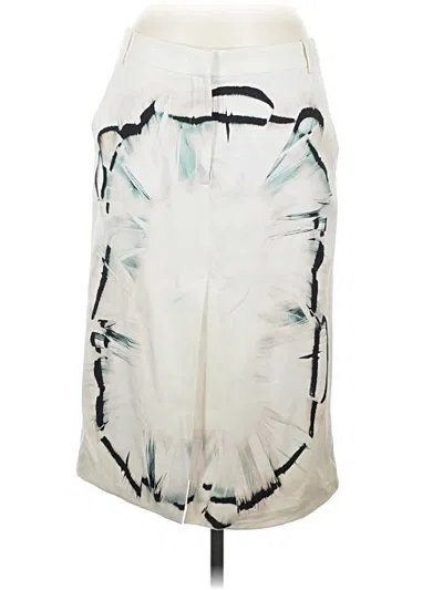 Pre-owned Halston Heritage Silk Skirt In White