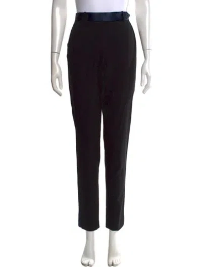 Pre-owned Halston Heritage Silk Straight Leg Pants In Black