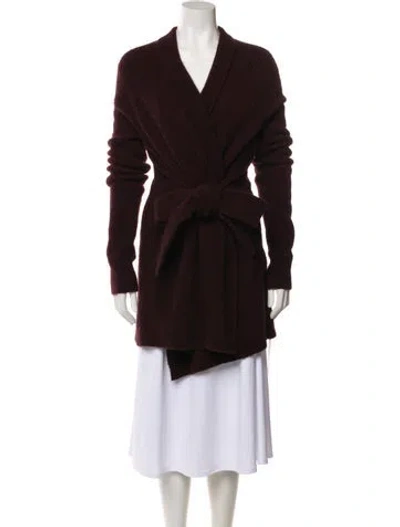 Pre-owned Halston Heritage Silk V-neck Sweater In Red