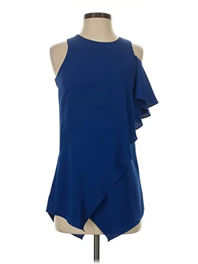 Pre-owned Halston Heritage Sleeveless Blouse In Blue