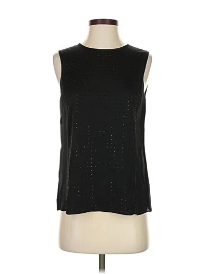 Pre-owned Halston Heritage Sleeveless Top Black Boatneck Tops