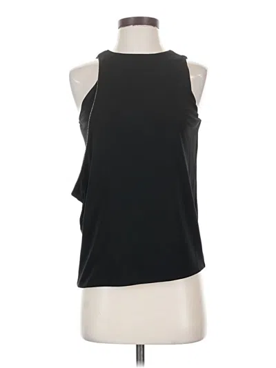 Pre-owned Halston Heritage Sleeveless Top Black Halter Neckline Tops