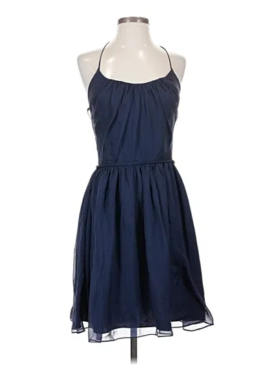 Pre-owned Halston Heritage Sleeveless Top Blue Halter Neckline Tops