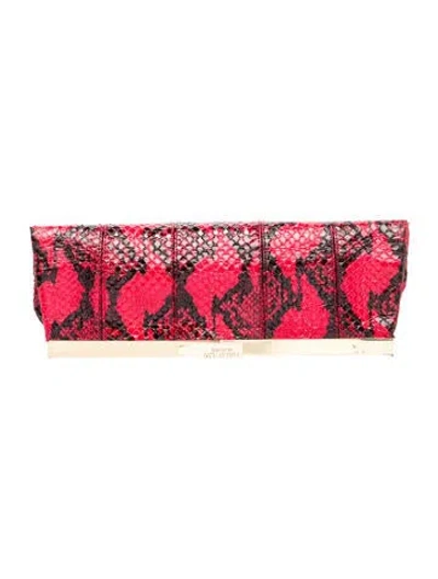 Pre-owned Halston Heritage Snakeskin Clutch In Multi