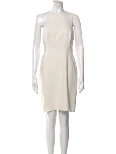 Pre-owned Halston Heritage Square Neckline Knee-length Dress In Neutral