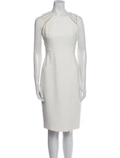 Pre-owned Halston Heritage Square Neckline Knee-length Dress W/ Tags In Neutral