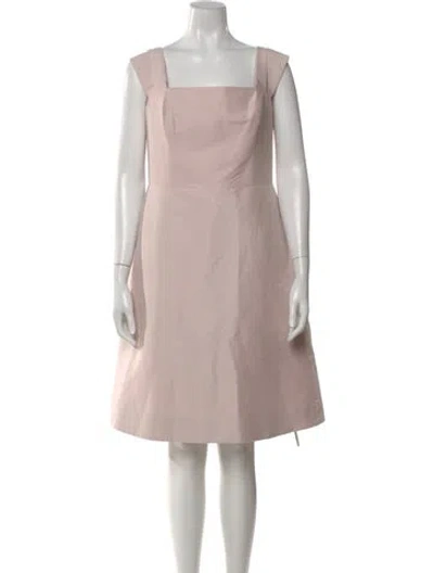 Pre-owned Halston Heritage Square Neckline Knee-length Dress W/ Tags In Pink