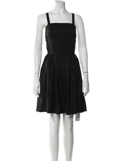 Pre-owned Halston Heritage Square Neckline Mini Dress In Black