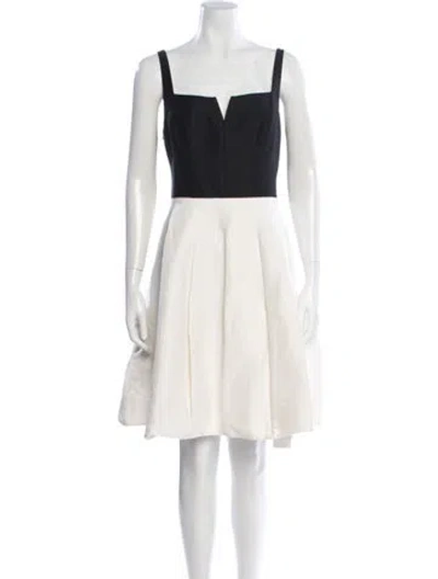 Pre-owned Halston Heritage Square Neckline Mini Dress W/ Tags In Neutral