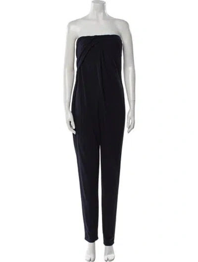 Pre-owned Halston Heritage Strapless Jumpsuit In Black
