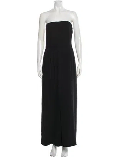 Pre-owned Halston Heritage Strapless Jumpsuit In Black