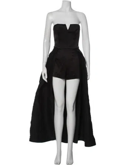 Pre-owned Halston Heritage Strapless Jumpsuit In Black