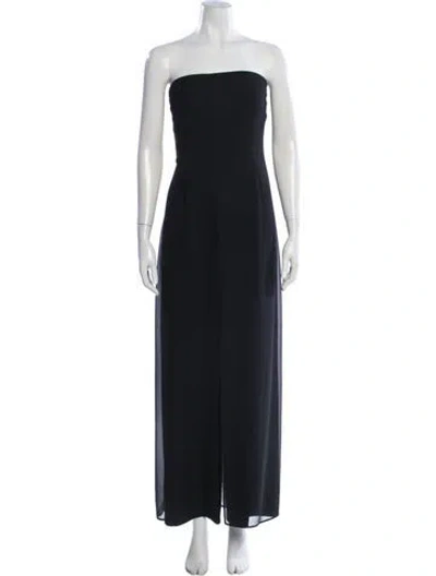 Pre-owned Halston Heritage Strapless Jumpsuit In Black