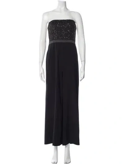 Pre-owned Halston Heritage Strapless Jumpsuit In Blue