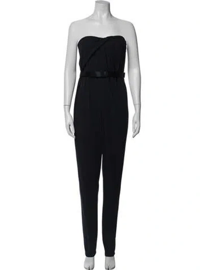 Pre-owned Halston Heritage Strapless Jumpsuit In Blue