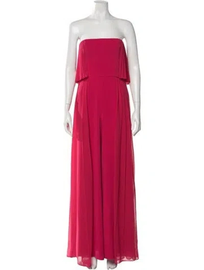 Pre-owned Halston Heritage Strapless Jumpsuit In Pink