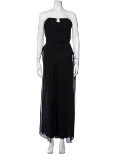 Pre-owned Halston Heritage Strapless Jumpsuit W/ Tags In Black