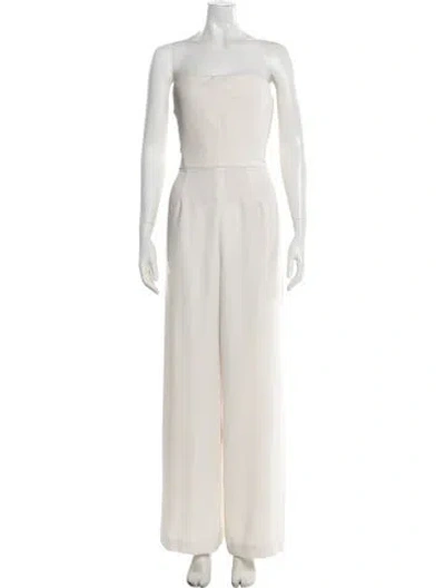 Pre-owned Halston Heritage Strapless Jumpsuit W/ Tags In Neutral