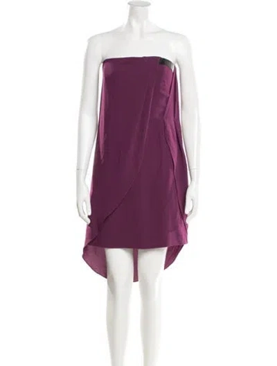 Pre-owned Halston Heritage Strapless Knee-length Dress W/ Tags In Purple