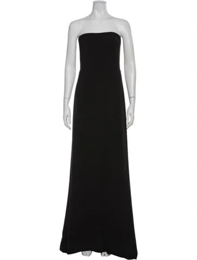 Pre-owned Halston Heritage Strapless Long Dress In Black