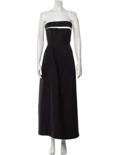Pre-owned Halston Heritage Strapless Long Dress In Black