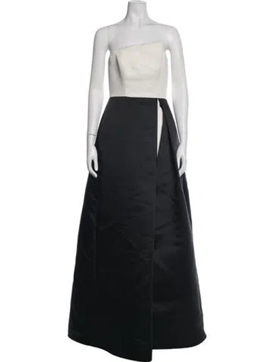 Pre-owned Halston Heritage Strapless Long Dress In Black