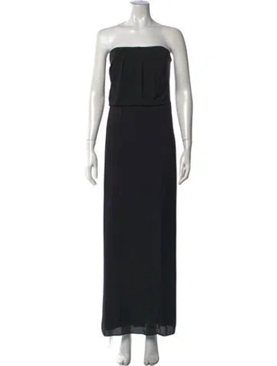Pre-owned Halston Heritage Strapless Long Dress In Black