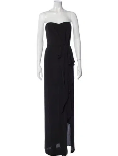 Pre-owned Halston Heritage Strapless Long Dress In Blue